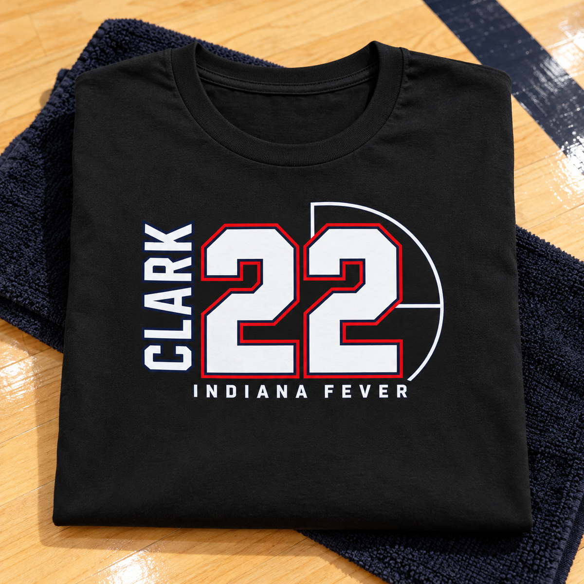 Indiana Fever – Caitlin Clark – CC22 Basketball T-Shirt folded lifestyle main photo
