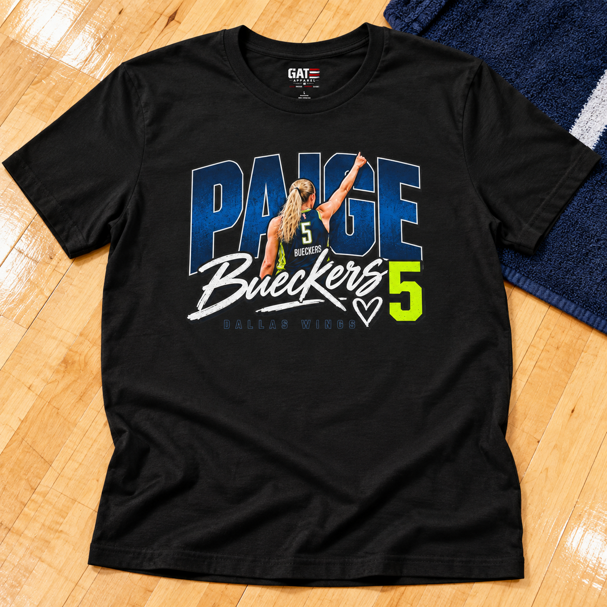 Dallas Wings – Paige Bueckers – #5 Basketball Tee — Women’s Basketball Fan Shirt lay-flat lifestyle main photo
