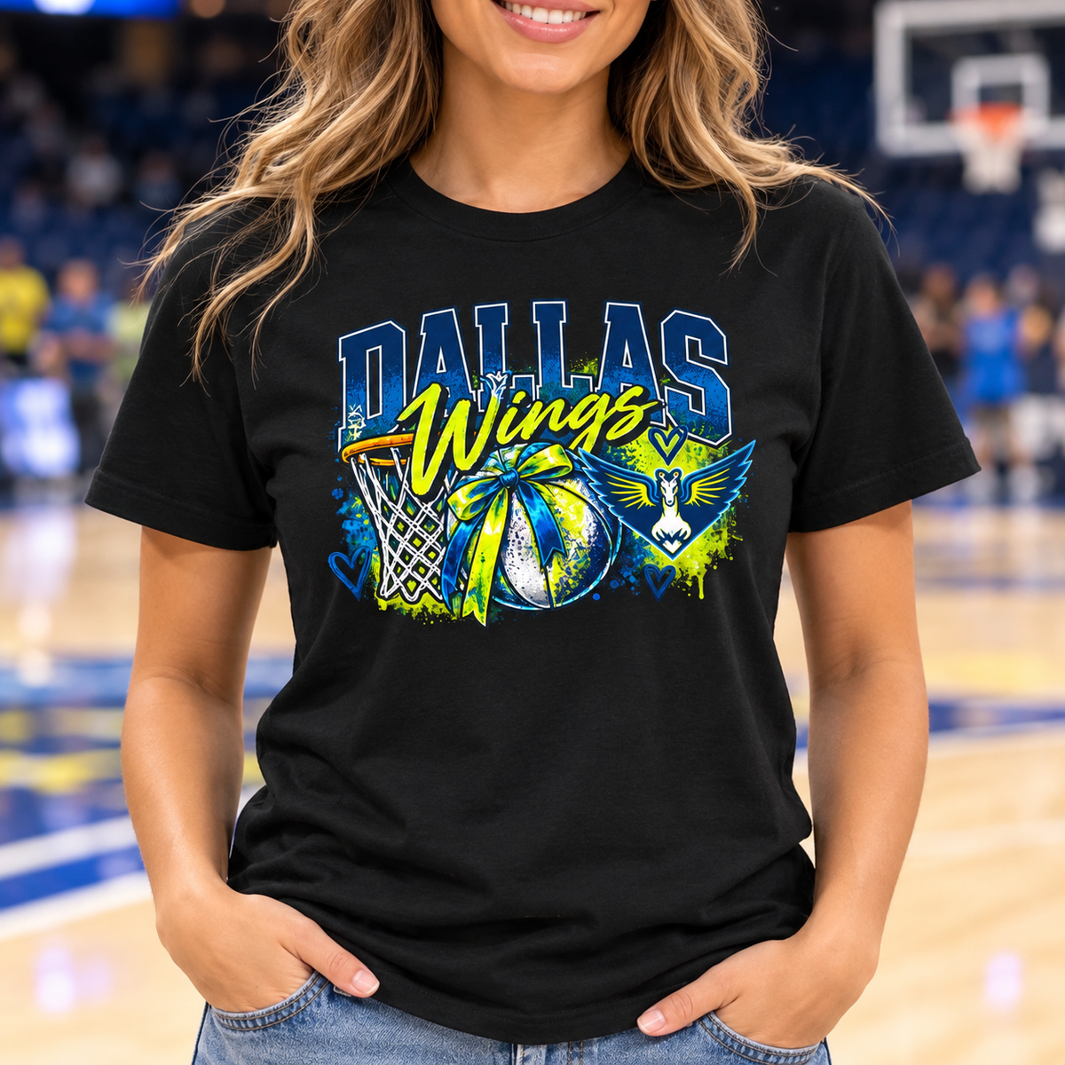 Dallas Wings Basketball Shirt | Adult Unisex WNBA Graphic Tee model lifestyle main photo